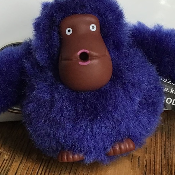 NEW Kipling Gorilla Key Chain Ring Blue Roland Handbag Purse Charm - Picture 6 of 8